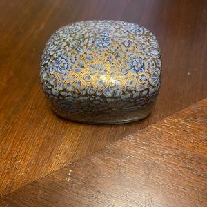 Vintage Kashmiri box, Paper mache, Indian trinket holder
